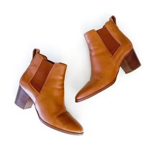 Cognac Leather Reagan Booties by Madewell